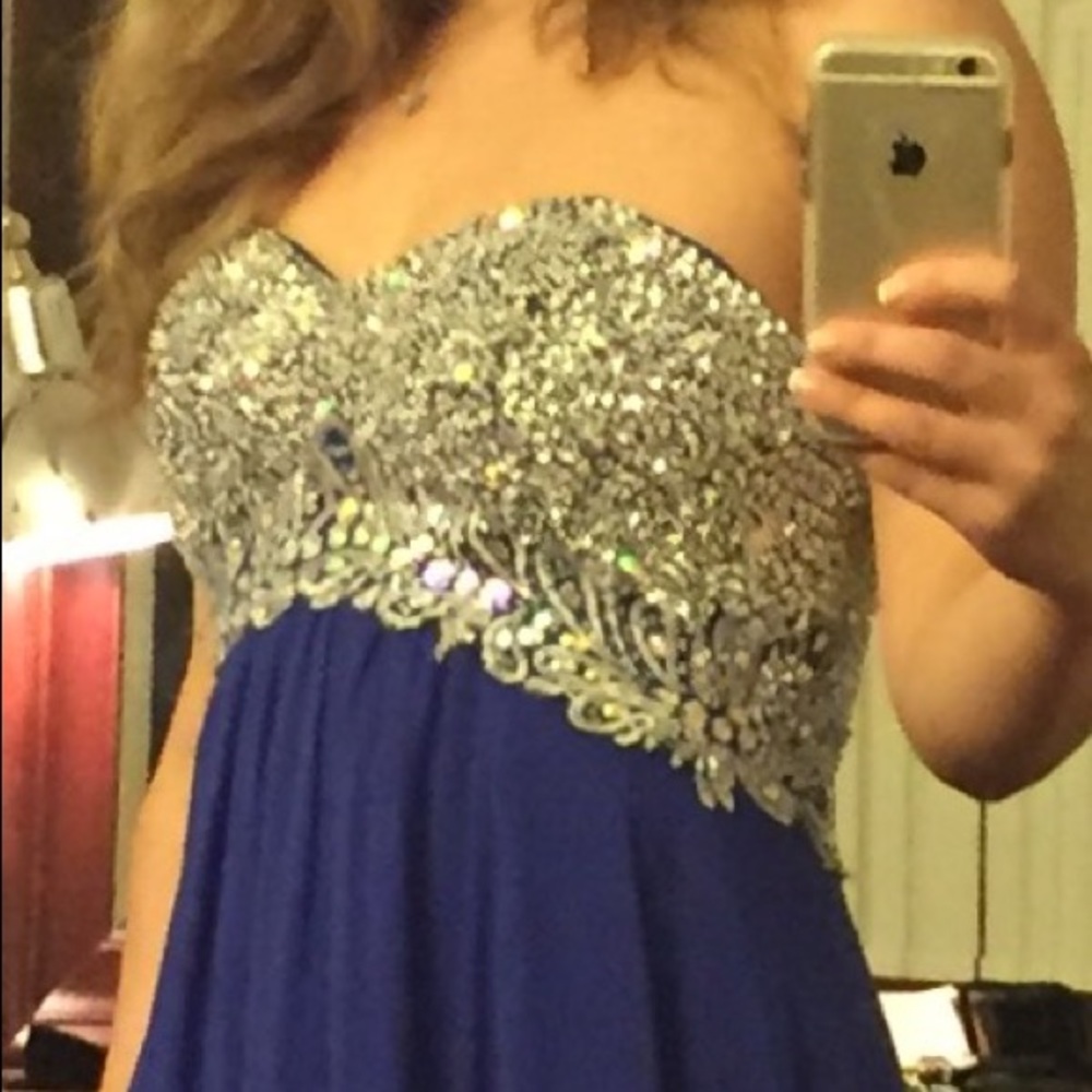 Blue Strapless Dress Https://Decode18.Com/ - image 1